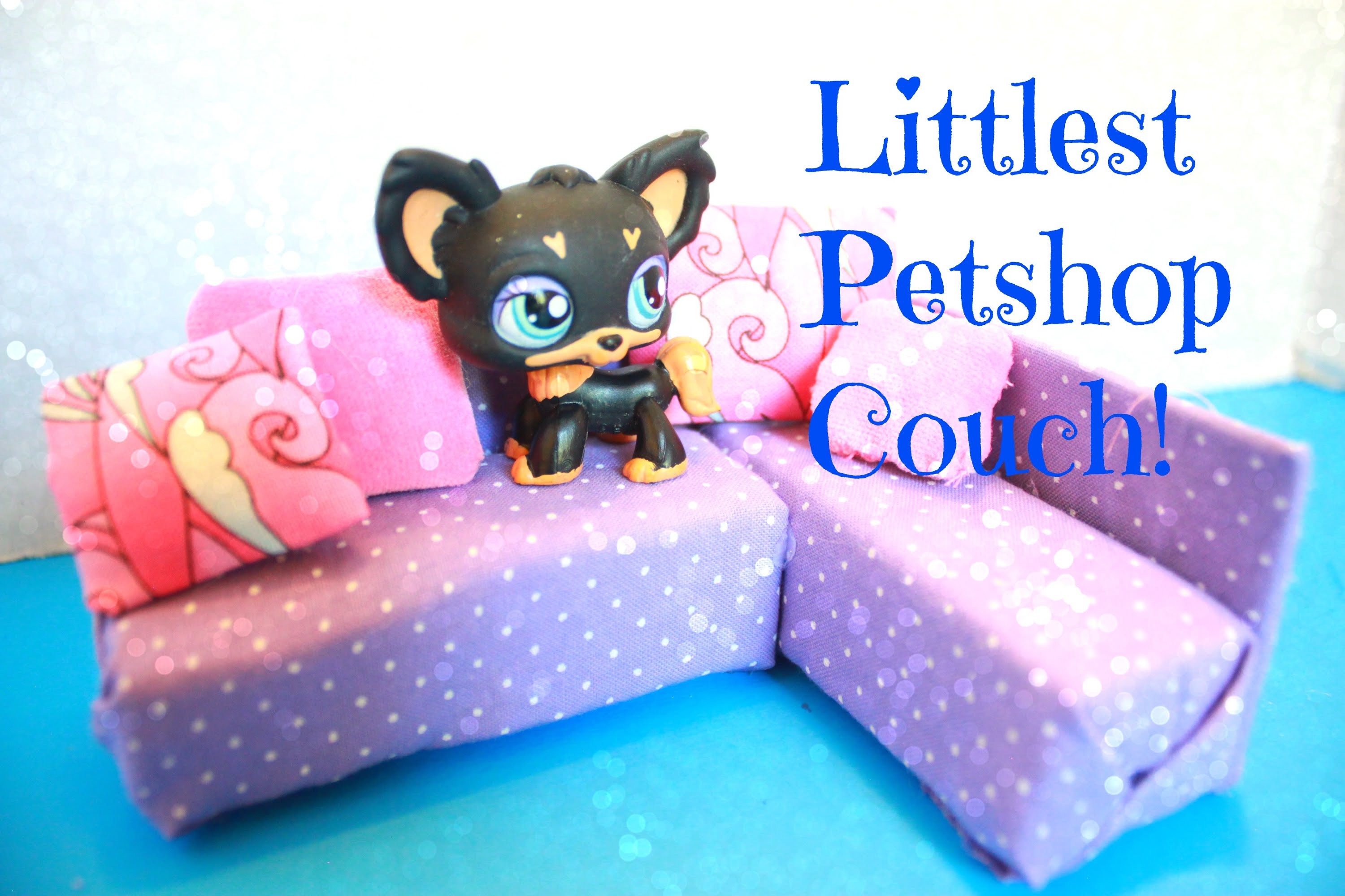 How to make a Doll Couch for Littlest Pet shop LPS dolls, EASY Kids crafts