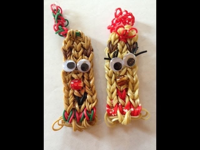 How to make Rudolph and Clarice Bracelets - rainbow loom PART 2