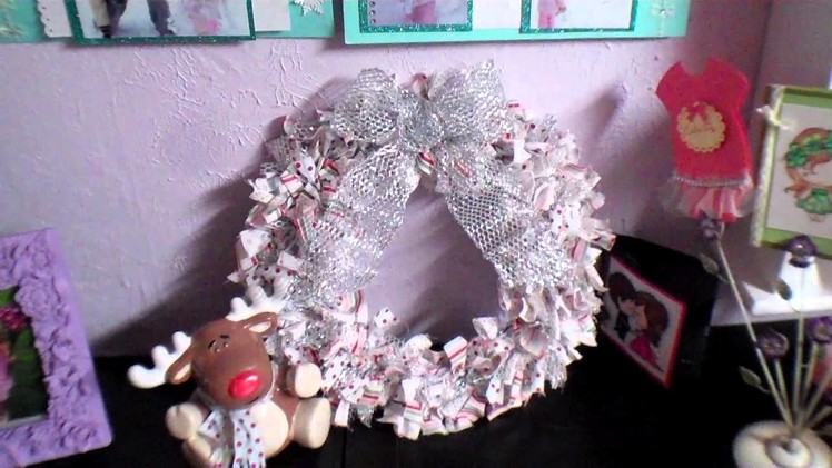 Inexpensive Handmade Christmas Rag Wreath Gift Idea #2