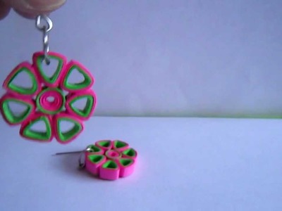 Paper Jewelry - Handmade Quilling Earrings (Open Flower)