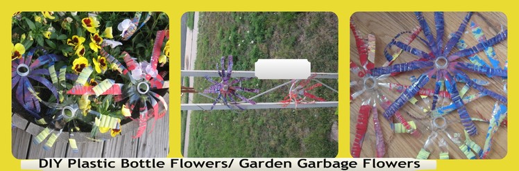 Recycle : How to make Plastic Water Bottle Flowers. DIY Garden Garbage Flowers