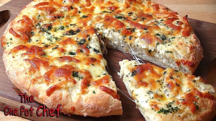 Cheesy Garlic Bread Pizza Base | One Pot Chef
