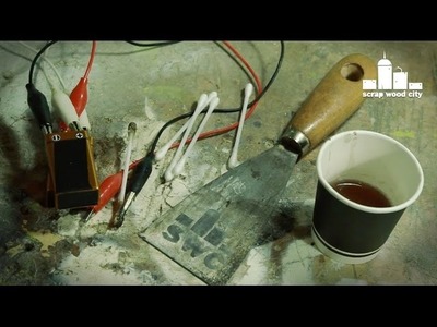 DIY electrolytic metal etching with 9V batteries
