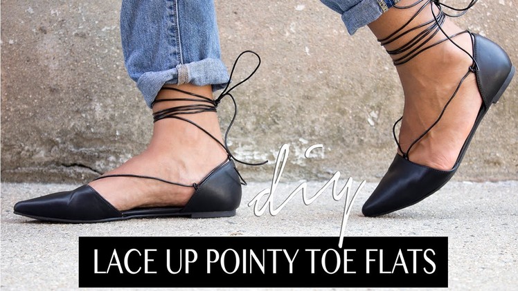 DIY Lace Up Pointy Toe Flats | The Way To My Hart