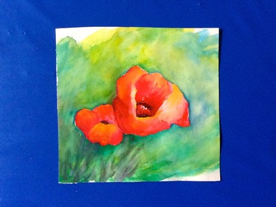 Free Watercolor tutorial ~ How to paint Poppies the easy way