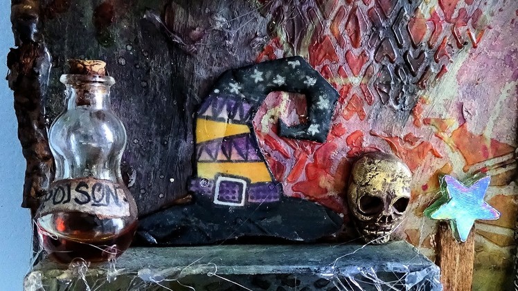 Halloween Mixed media  DIY UTEE Ranger Melt art ,Witch Poison bottle