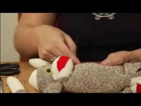 How to Make a Monkey Sock Puppet : How to Attach Arms of Monkey Sock Puppet