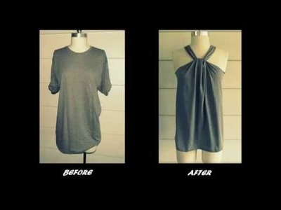 How to Transform old T-shirt to Halter Neck  - DIY Clothes