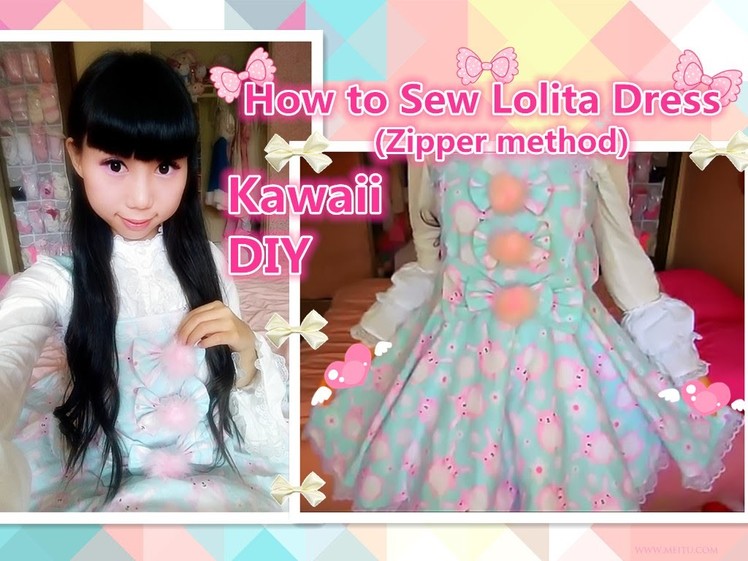 Kawaii Holiday DIY - How to Sew a Cute Easter Bunny Dress(Zipper method) - Lolita fashion