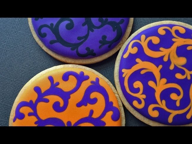 Royal Icing Filigree Cookies for Halloween!