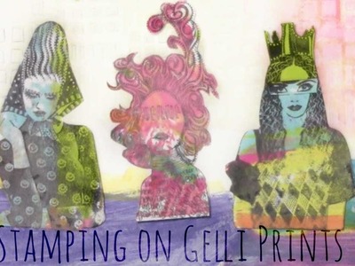 Stamping on Gelli prints