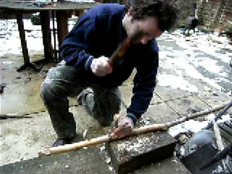 Using primitive tools to make a bow part 1