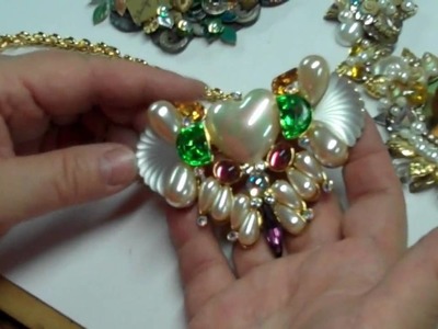 Collaged Jewelry with Brass Stampings and Rhinestones, Part One