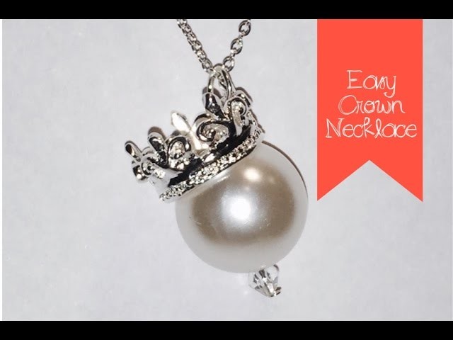Crown and Pearl Pendant Necklace