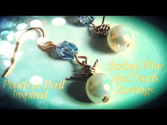 DIY Fashion ♥ Tom Binns Pearls in Peril Inspired Barbed Wire and Pearl Earrings