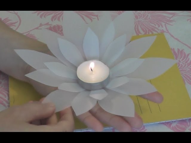 DIY. Make Lotus Flower for a Tea Candle. Recycle a milk Bottle.