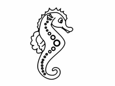 Sea horse - Sea Creatures Easy drawing - how to draw a Sea horse   Hippocampe