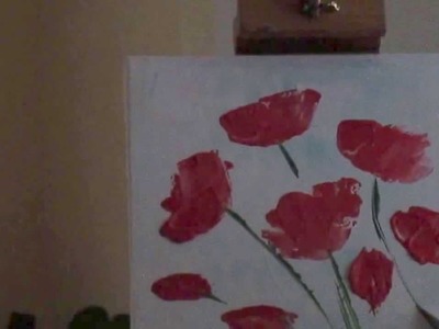 Tanja Bell How to Paint Flowers Poppies Tutorial Palette Knife Painting Technique Lesson Demo Part 2