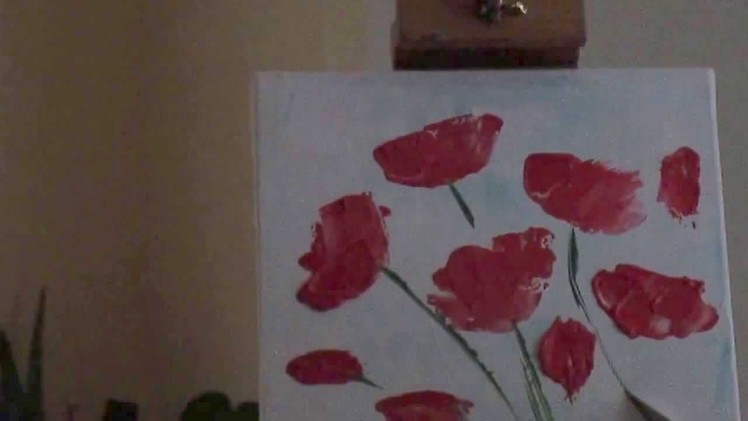 Tanja Bell How to Paint Flowers Poppies Tutorial Palette Knife Painting Technique Lesson Demo Part 2