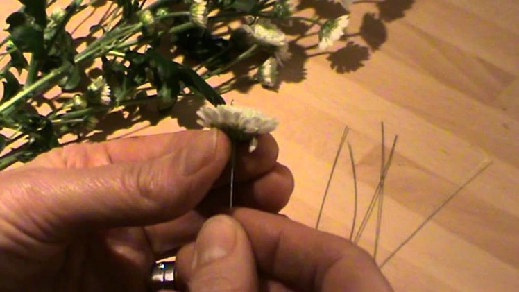 Wedding flowers - How to wire and tape chrysanthemum - Campbell's Flower School
