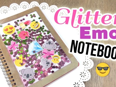 Back To School Notebook DIY with Emojis & Glitter!! Weird School Supplies Tutorial