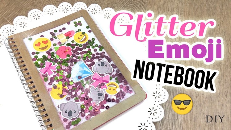 Back To School Notebook DIY with Emojis & Glitter!! Weird School Supplies Tutorial