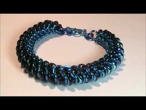 Chain mail blue bracelet