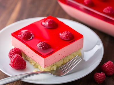 Dessert: Raspberry Jello Cake Recipe - Natashas Kitchen