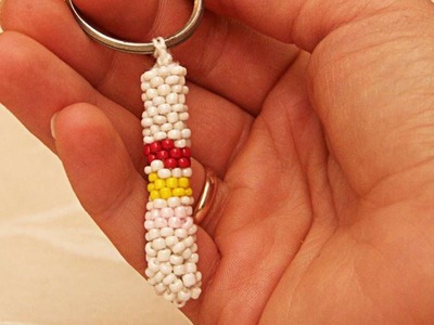 How To Knitting A Key Chain From Beads And Yarn - DIY Style Tutorial - Guidecentral