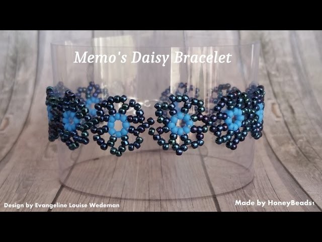 Memo's Daisy Bracelet Beading Tutorial by HoneyBeads 1 (Design by Evangeline Louise Wedeman)
