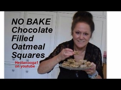 NO BAKE Chocolate Filled Oatmeal Squares
