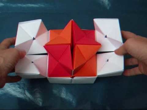 Origami - modular - double star flexicube (David Brill) - dutchpapergirl