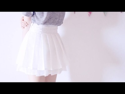 Sewing + DIY Knife Pleated Skirt (double-layered)