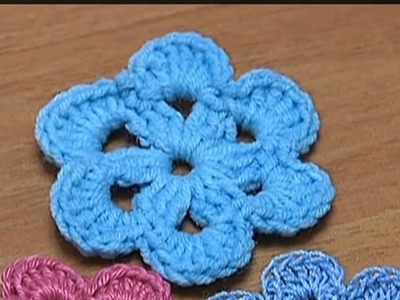 Simple six petal flower crochet in Tamil