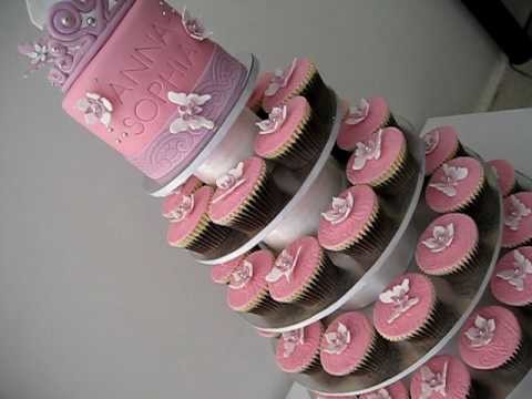 Tiara Cupcake Cake - how to tutorials of the flowers & butterflies on my channel