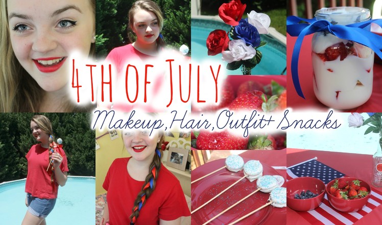 4th of July Makeup,Hair,Outfit,+DIY Snacks♡