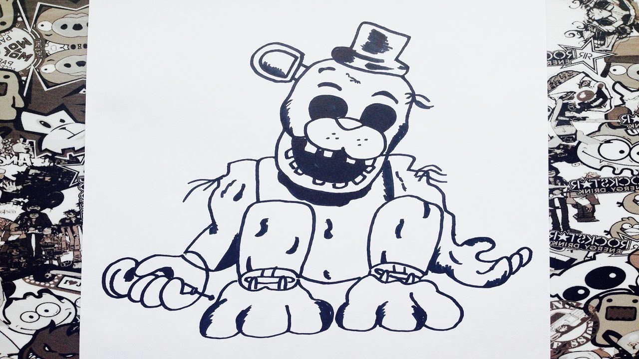 Como Dibujar A Golden Freddy De Five Nights At Freddys How To Draw