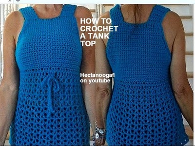 CROCHET:  PEACOCK TANK TOP (sweater)  from a Crochet Halter Top (or make a dress)