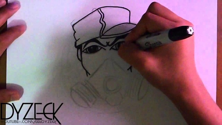 Dibujo de un caracter de mascara de gas con spraycans  Tributo a Cholowiz13 | ZaXx