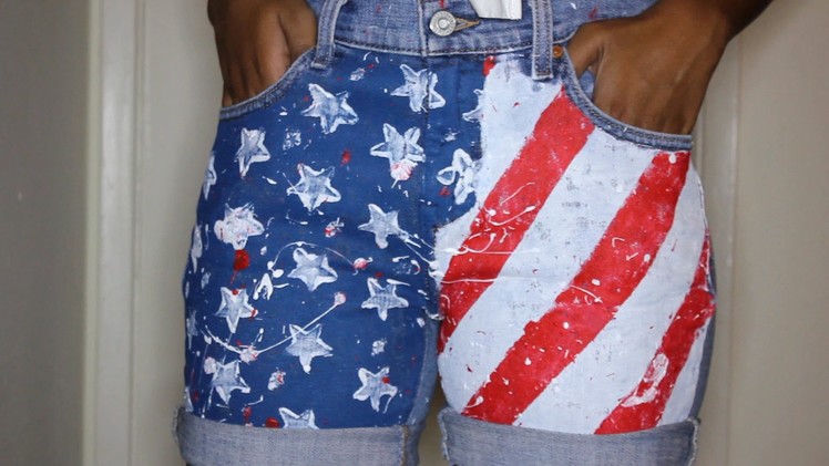 DIY High-Waisted American Flag Shorts