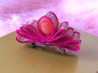 DIY: How to make a crown with ribbon-- hair clip