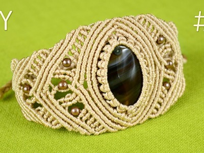 How to Make a Macrame Bracelet with Stone - Part #2