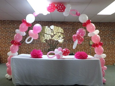 How to - Pink and White Baby Shower Link-O-Loon Balloon Pacifier Arch -Link a Loon