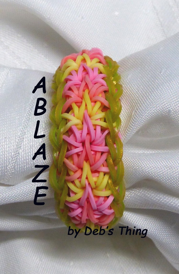 Rainbow Loom Bracelet - Original Design - "ABLAZE" (ref # 4u)