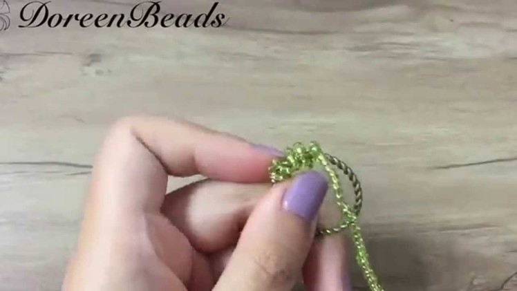 Doreenbeads Jewelry Making Tutorial - Handmade Green Seed Bead Dangle Earrings