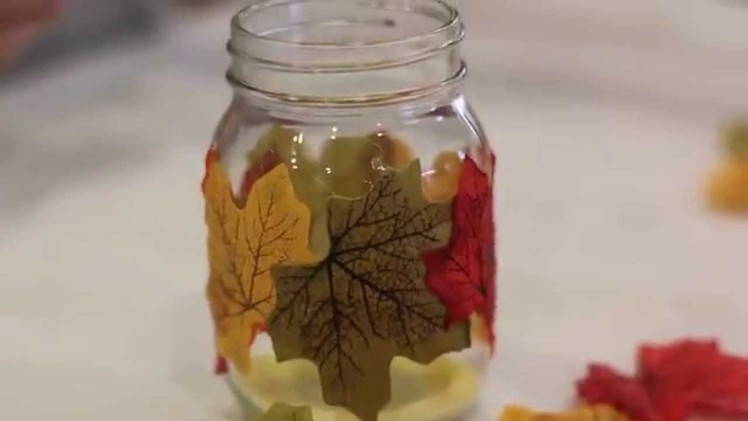 Easy DIY Leaf Mason Jar