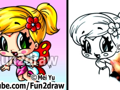 Fun Cartoons - How to Draw People - Butterfly Fairy Girl