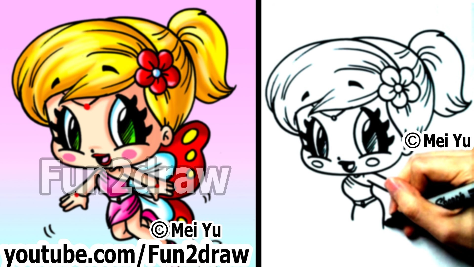 Fun Cartoons How To Draw People Butterfly Fairy Girl