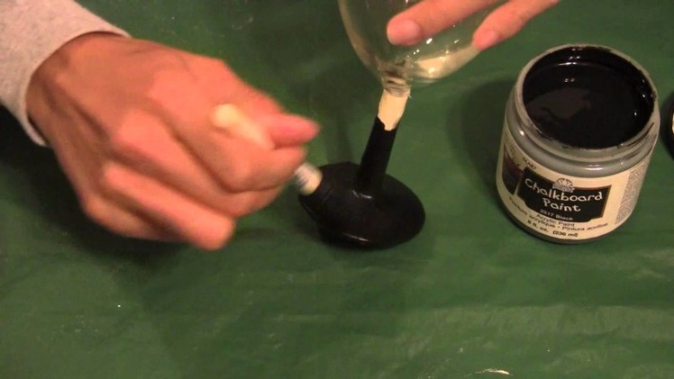 How to make a Chalkboard Wine Glass Base