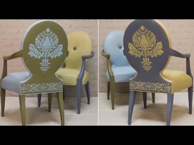How to Stencil Tutorial: Upcycling Upholstery on a Chair with Chalk Paint® by Annie Sloan